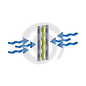 Vapor-permeating layer in the construction of buildings.Vector isometric.